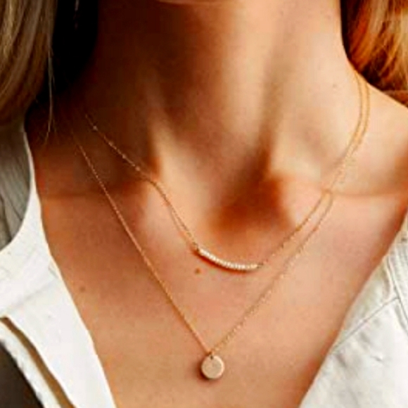 9 Piece Boho Chic Layering Chain Choker Necklaces NWT - Picture 4 of 6